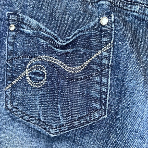 JUDY BLUE Distressed Dark Wash Denim Jeans Size 1XL - Picture 7 of 11